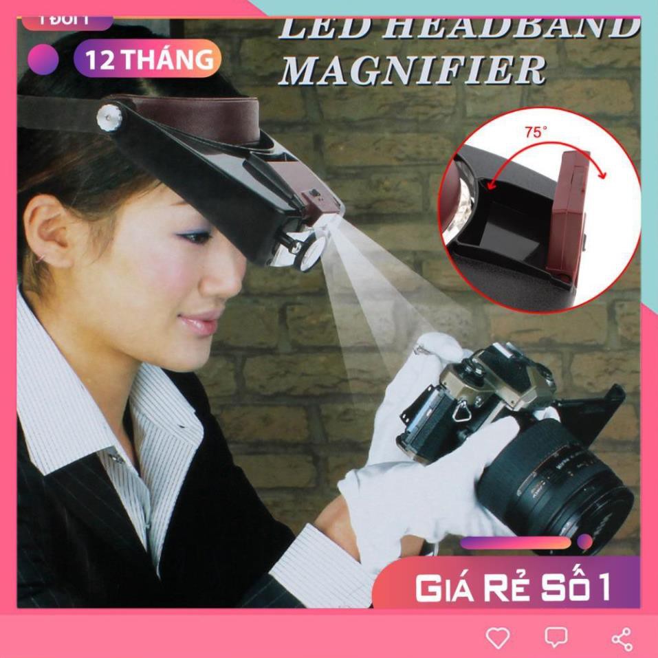 Kính lúp đeo đầu 💗𝑭𝑹𝑬𝑬𝑺𝑯𝑰𝑷💗 Kính lúp đeo trán có đèn V1 ( Phóng to 1.5X, 3X, 8.5 X, 10X )