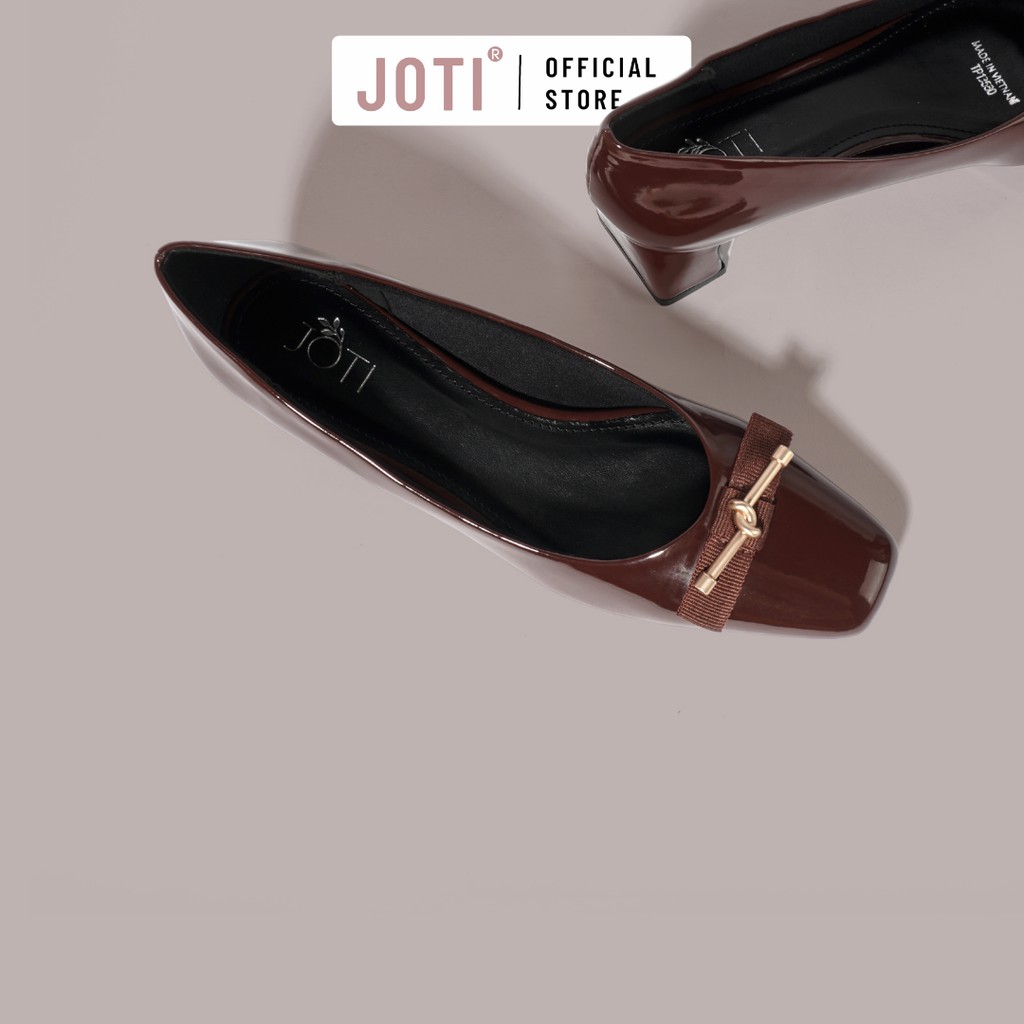 Giày Cao Gót Nữ JOTI Alva 3278AU4 - Mũi Vuông Bít Gót Đế Vuông Cao 3cm Da Bóng - Mang Công Sở Dự Tiệc