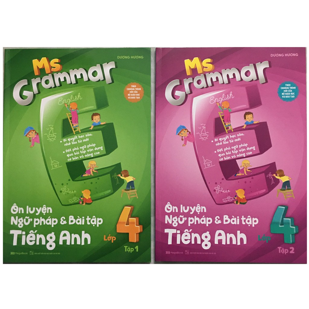 Sách Megabook - Combo Ms Grammar - Ôn Luyện Ngữ Pháp Và Bài Tập Tiếng Anh Lớp 4: Tập 1 Và 2 (Bộ 2 Tập)