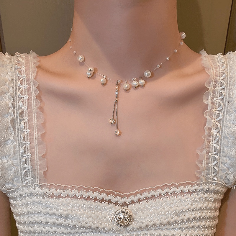 VÒNG CỔ CHOKER HẠT NGỌC (ĐEN,TRẮNG)