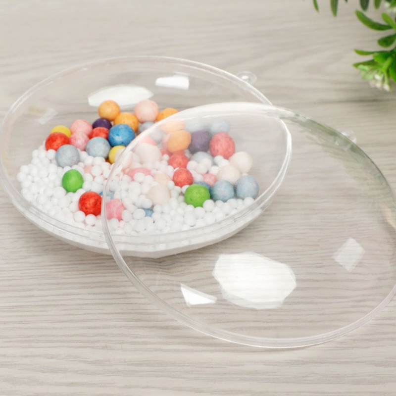 Set 5 Trái Châu Bằng Nhựa Trong Suốt 3.5 Inch Dùng Trang Trí Cây Thông Giáng Sinh DIY