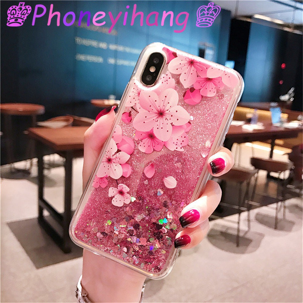 OPPO Reno5 Reno 5 Pro A15 A93 A53 A33 A52 A72 A92 A12 A12e Reno4 4F F17Pro A83 Ốp điện thoại cát chảy hình hoa đào/ bãi biển cho | BigBuy360 - bigbuy360.vn