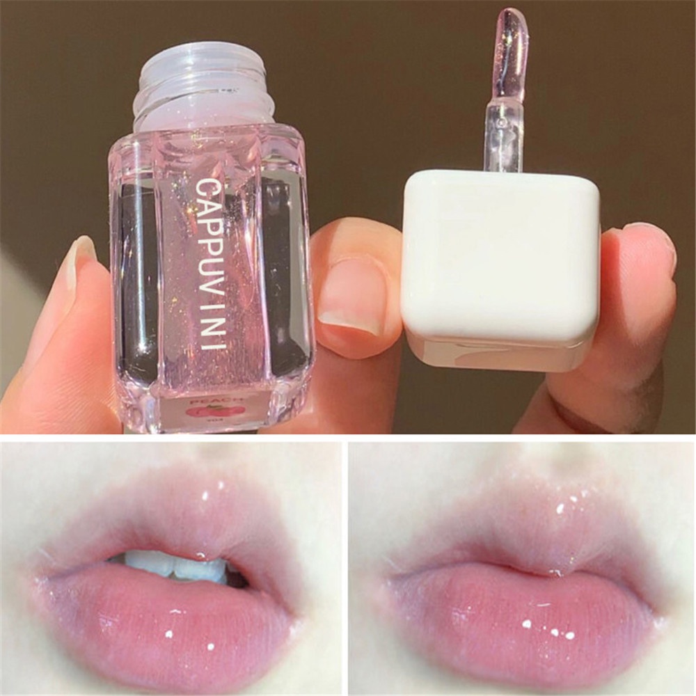 [Hàng mới về] Son bóng dưỡng ẩm ánh gương trong suốt Cappuvini 3g vỏ dáng vuông nhỏ dành cho bạn gái