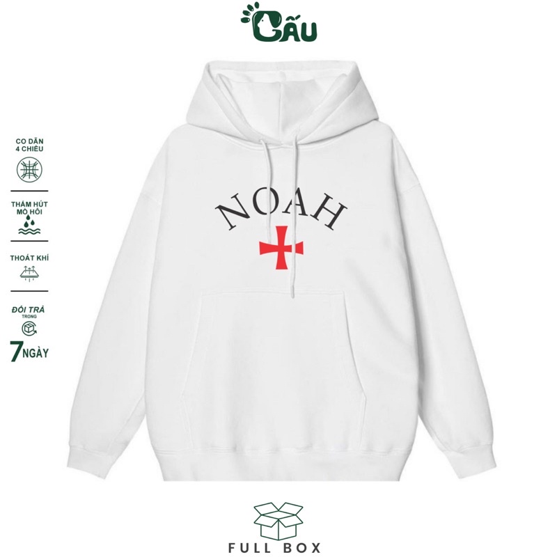 Áo khoác hoodie GẤU194 vải nỉ co dãn, dày dặn mềm mịn form rộng - NOAH