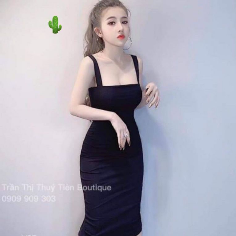 Đầm body bảng to full đen(B.C)