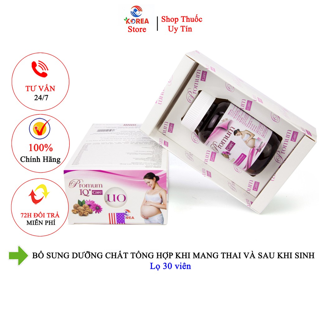 Omega 3 PROMUM CARE nâng cao sức đề kháng cho cơ thể của mẹ và bé, lọ 30 viên