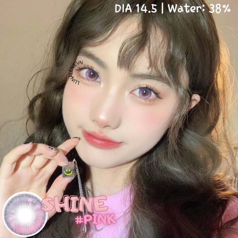 MỘT ĐÔI KÍNH ÁP TRÒNG MÀU HỒNG SHINE PINK LENS CÓ ĐỘ CẬN SIÊU ÊM SIÊU MỀM NỘI ĐỊA TRUNG QUỐC