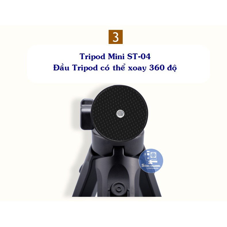 [Mã 2404EL10K giảm 10K đơn 20K] Tripod Mini cho điện thoại, máy ảnh, camera hành động ST-04