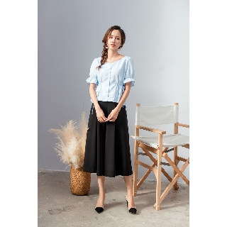 KOKA Design Sơ mi cổ tim nơ eo 49102