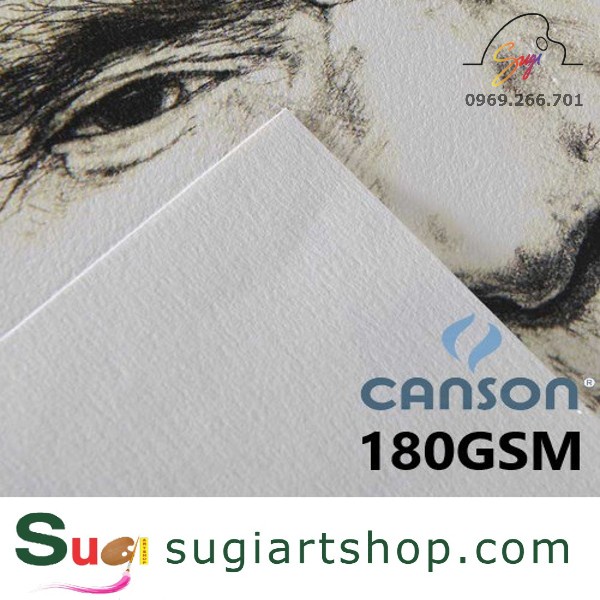 [SUGI-ART]- Giấy Canson Pháp định lượng 180gsm (XẤP 10 tờ)