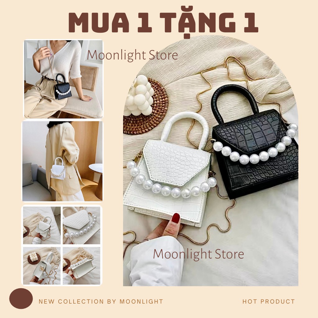 ⚡𝗠𝘂𝗮 𝟭 𝘁𝗮̣̆𝗻𝗴 𝟭⚡Túi xách nữ thời trang mini quai ngọc 𝒔𝒂𝒏𝒈 𝒄𝒉𝒂̉𝒏𝒉 ⚡Túi đeo chéo 𝒎𝒂̂̃𝒖 𝒎𝒐̛́𝒊 𝒕𝒓𝒆̉ 𝒕𝒓𝒖𝒏𝒈⚡