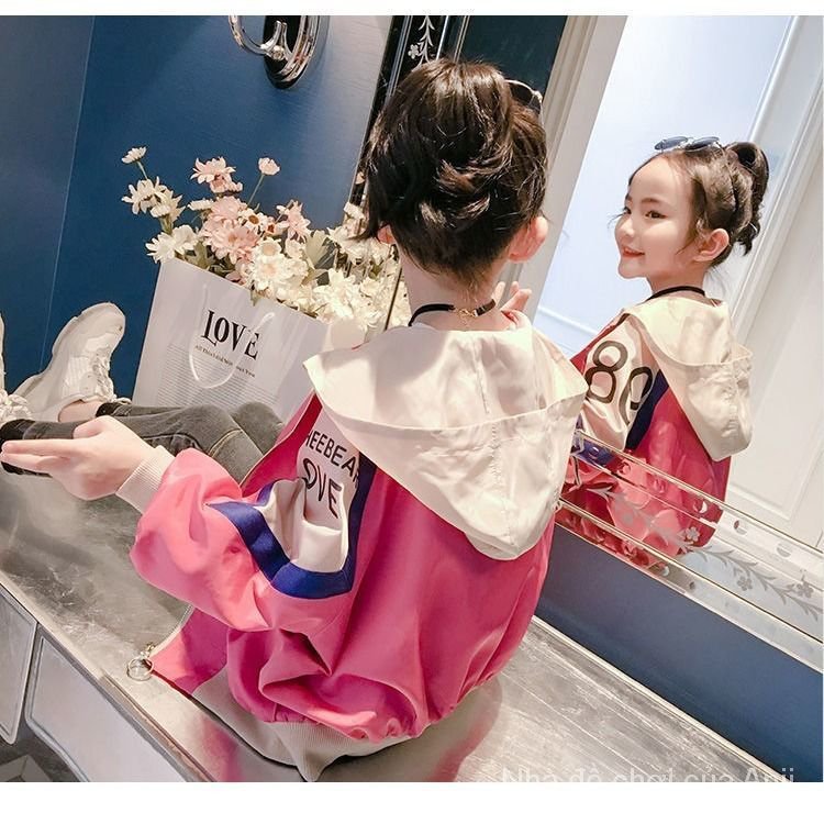 Girls Autumn Jacket Children Top Student Korean Red Jacket Baby Girls Style Windbreaker Zipper Jacket Cardigan Tide