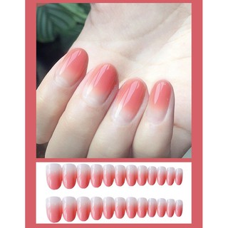 Bộ 24 Móng Tay Giả Cam Nút  (keo dán)