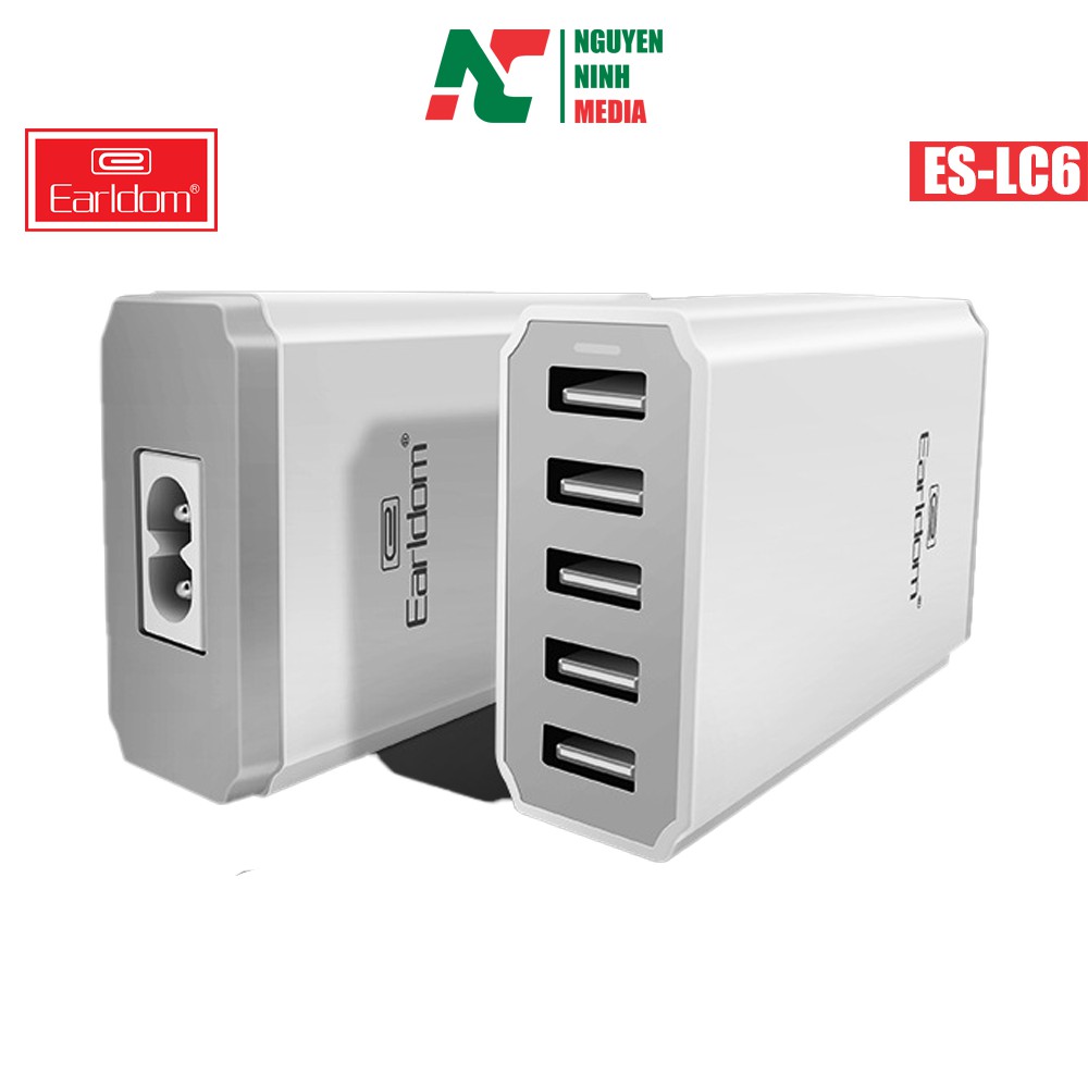 Bộ Sạc 5V - 8A 40W Earldom ES-LC6 - Hàng Chính Hãng