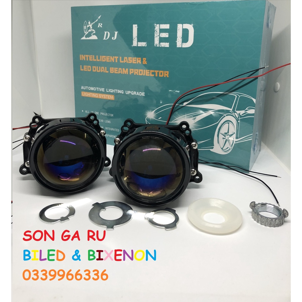 Biled TIGER V30 plus lens Xanh Tím 3 inch  đui xoáy H4 H7 H11