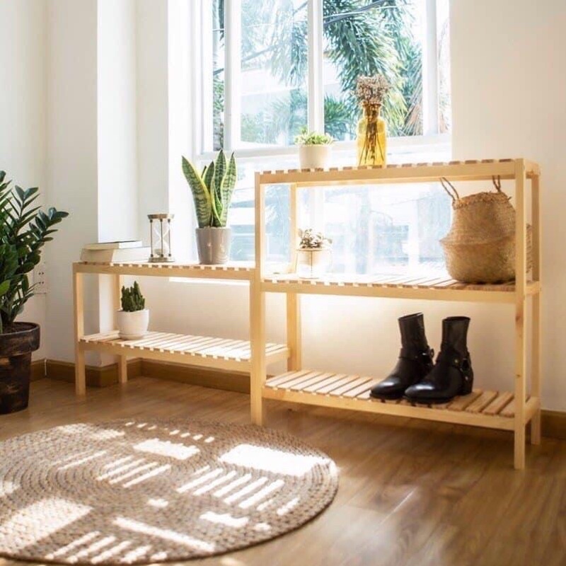 kệ giày dép gỗ lắp ghép giá tận xưởng ( size lớn ngang 80cm )