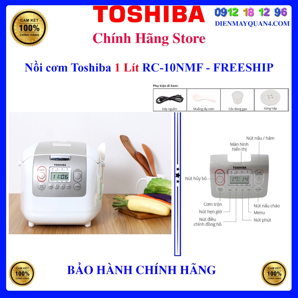 [Toshiba RC-10NMF(WT)VN] Nồi cơm điện tử Toshiba 1 lít RC-10NMFVN(WT) - Toshiba RC-10NMF