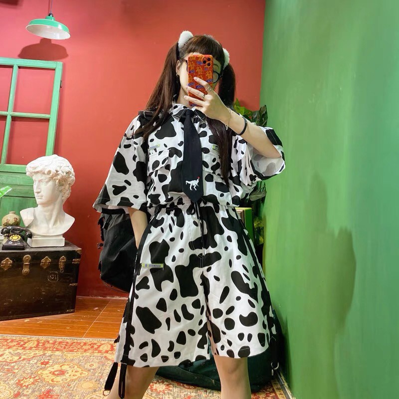 [Set] Đồ nữ 🦋 bò sữa gồm áo và chân váy đang hot hit mặc đi tập đi chơi cực xinh form thụng trẻ trung năng động BỘ ĐỒ 6 | BigBuy360 - bigbuy360.vn