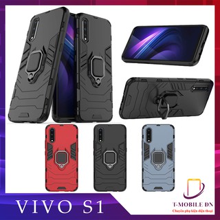 Ốp lưng Vivo S1 chống sốc iron man Bảo vệ viền và Camera kèm nhẫn iring chống xem video tiện lợi