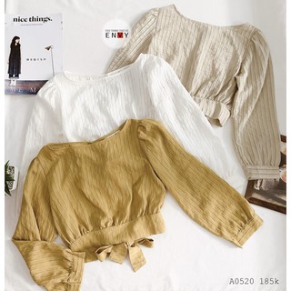 Áo kiểu croptop thắt nơ ENVY A0520