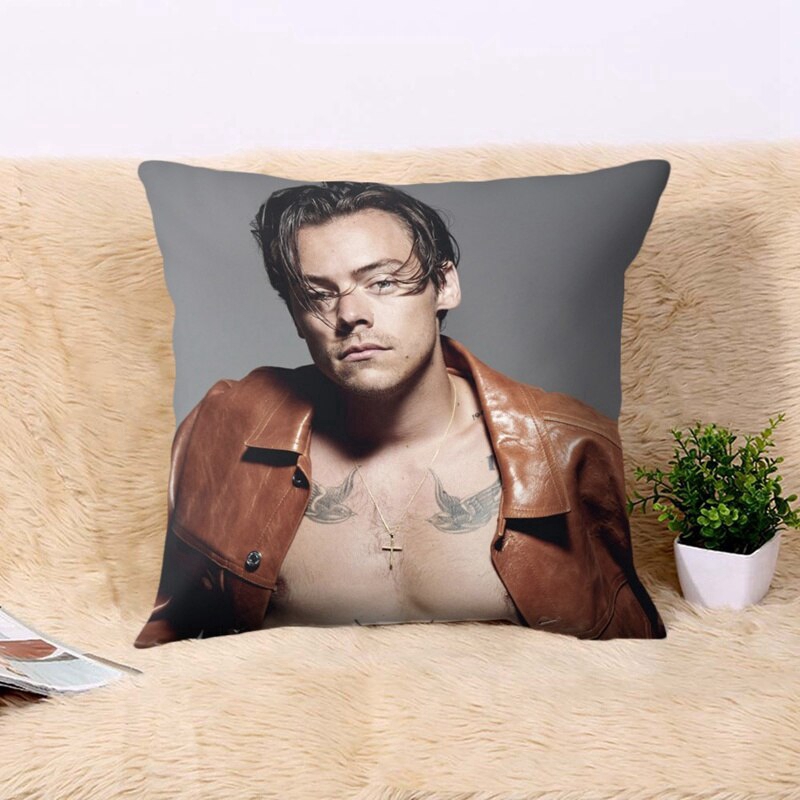 Áo gối vuông 45*45cm trang trí ghế sofa in hình Harry Styles