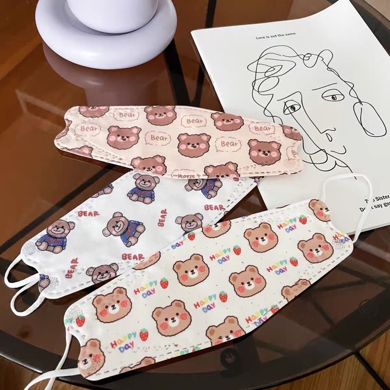 Khẩu trang Kf94 in hình người lớn x Mask of the bear