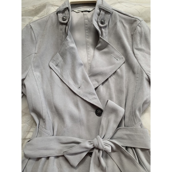 Áo măng tô nữ B193 size M dáng ngắn chất da lộn mỏng 2hand Hàn si tuyển ảnh thật