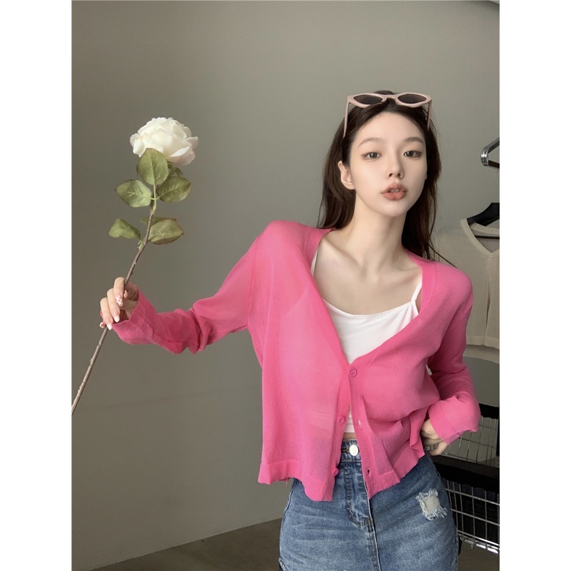 Áo Khoác cardigan Dệt Kim Tay Dài Dáng Rộng Phong Cách Hàn Quốc Thời Trang Cho Nữ