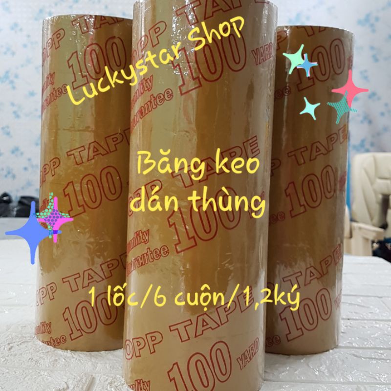 [1 LỐC / 6 CUỘN / 1,2 KÝ] ☆ Băng keo trong / Băng keo đục OPP, rộng 4,7cm, nặng 200 gram/cuộn, dán thùng carton, bao bì.