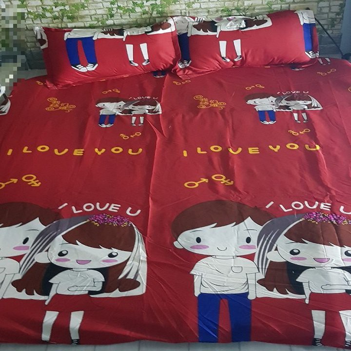 BỘ DRAP COTTON POLY ĐÁM CƯỚI XÌ TIN