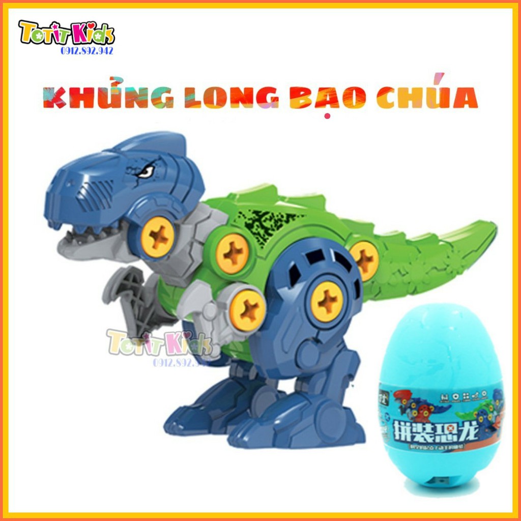 ĐỒ CHƠI TRỨNG KHỦNG LONG CỠ TO 19CM, THÁO LẮP BẰNG TUA VIT