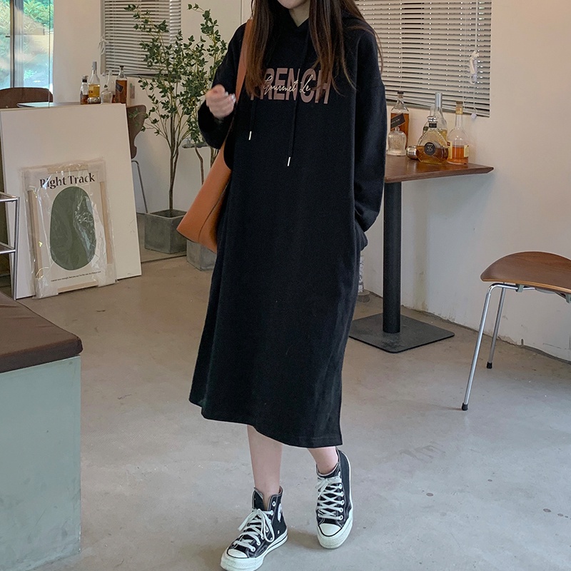 Áo hoodie SUXI tay dài dáng rộng thời trang thu đông mới cho nữ