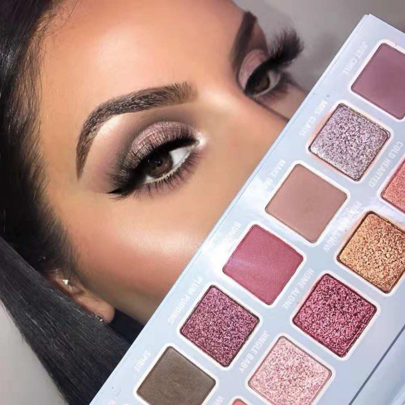 Bảng Phấn Mắt 14 Màu Sắc Hiệu Ứng Lì / Ánh Nhũ Chống Nước Bền