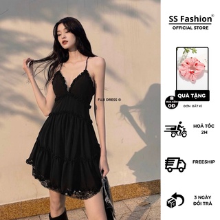 Đầm hè 2 dây cổ v lưng đan chéo