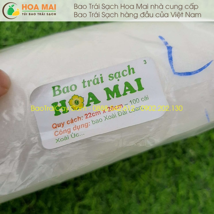 100 cái Túi bao xoài lớn 22x28 lưới mùng - hàng chính hãng Hoa Mai
