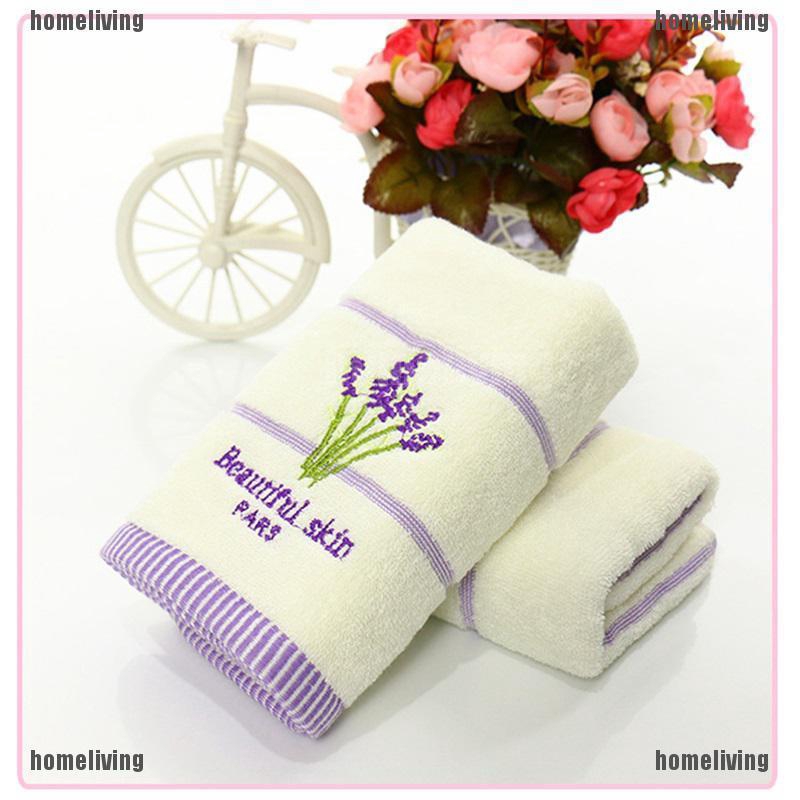 Khăn Tắm Cotton Thêu Hoa Oải Hương Mềm Mại