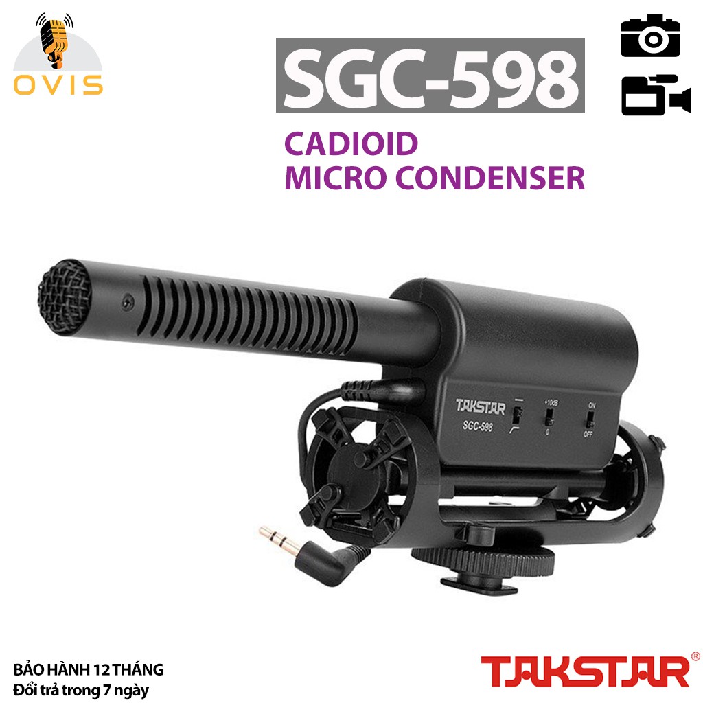Micro Condenser Thu Âm Takstar SGC-598 Quay Phim Phỏng Vấn