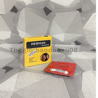 Bao cao su herman gân gai hạt bé - nhậu khẩu đức -hộp 3 chiếc