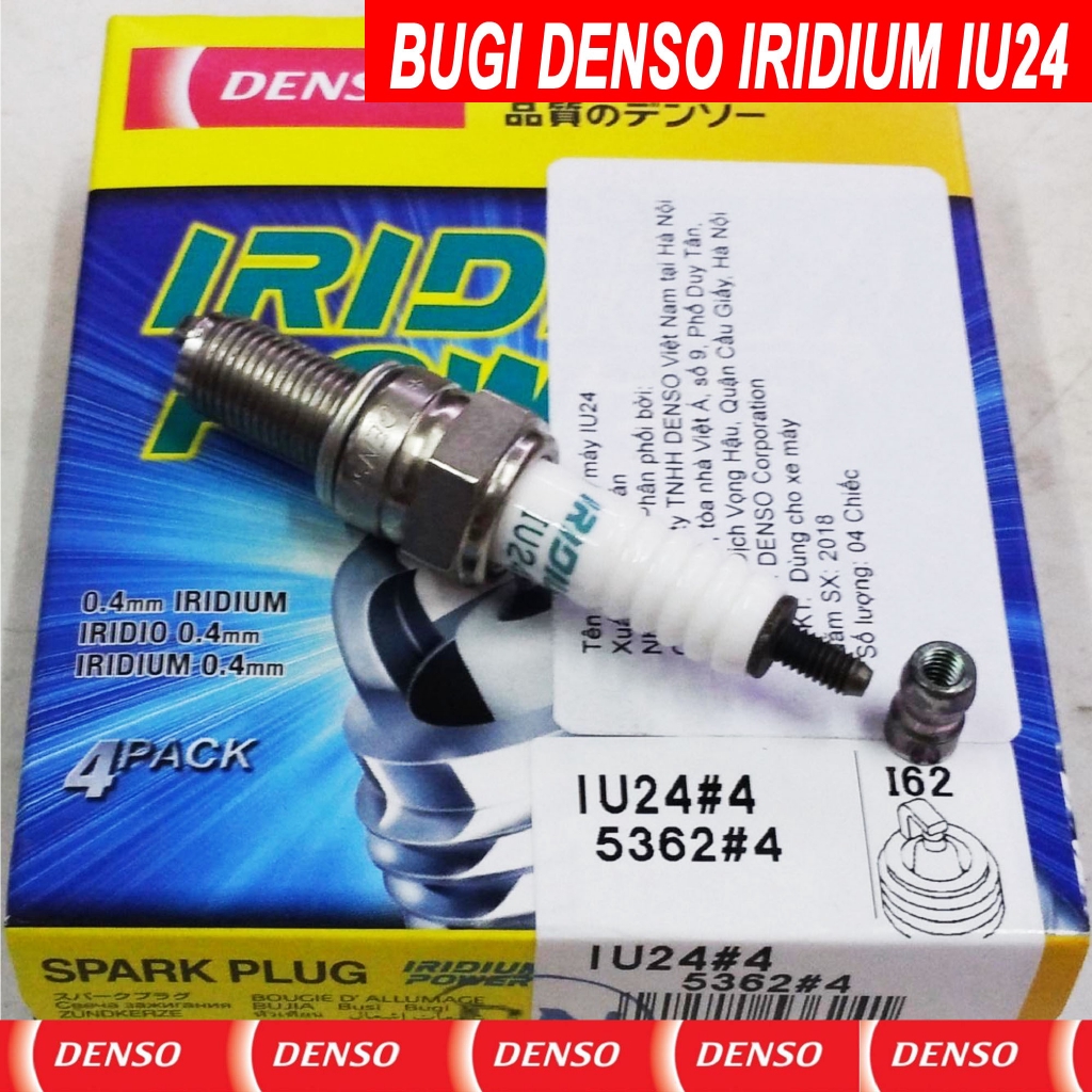 Bugi bạch kim cho Honda Click 125-150 - DENSO IRIDIUM POWER IU24