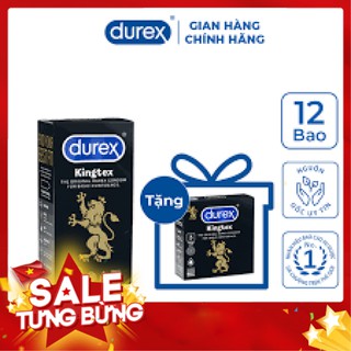 Bao cao su size nhỏ durex kingtex 49mm, 12 bao tặng 1 hộp 3 bao | bcs tăng khoái cảm
