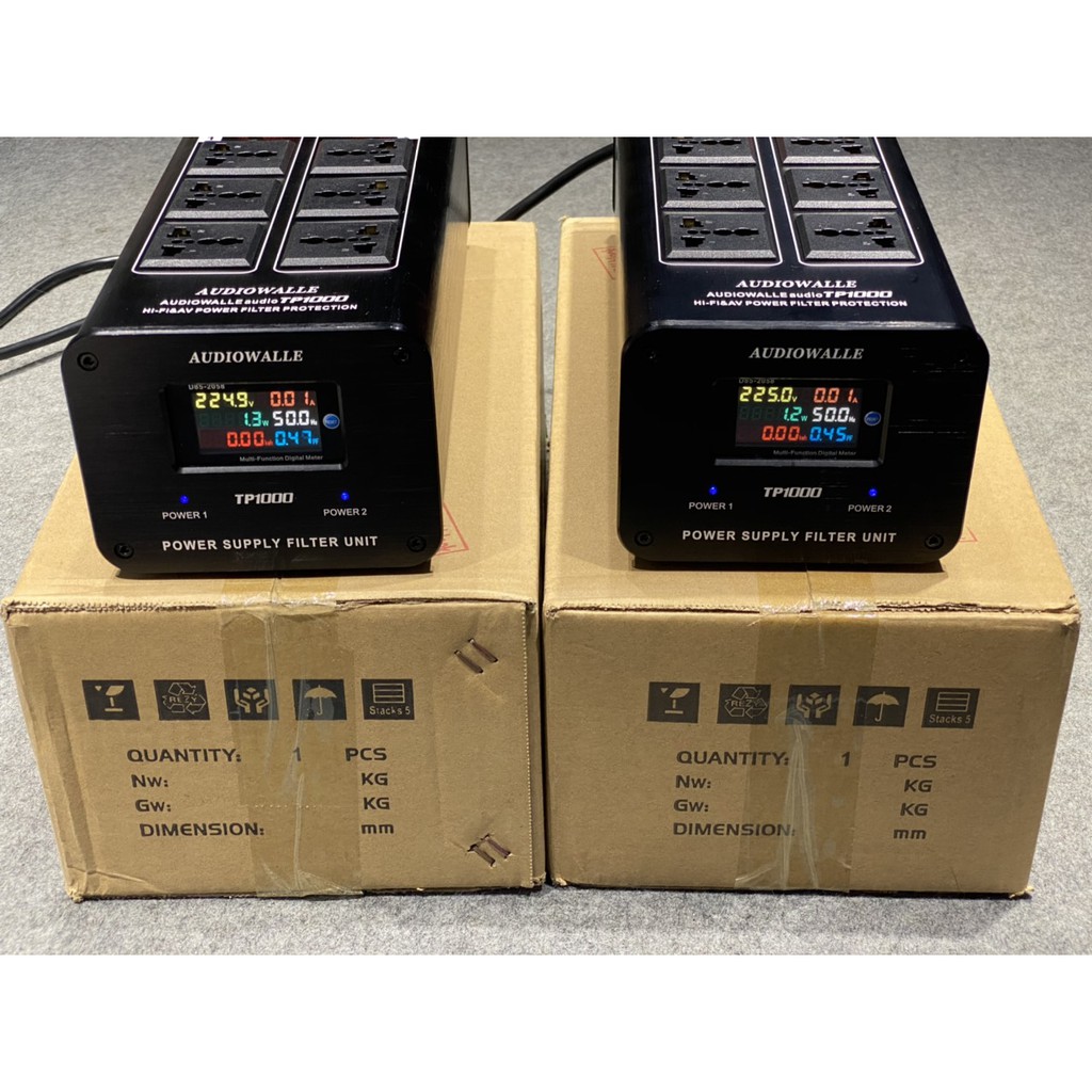 Ổ Lọc nguồn AUDIOWALLE TP1000 bản cao cấp 6 thông số, Sử dụng 6 ổ cắm đa năng , chân mạ vàng, 4 ổ cắm tiêu chuẩn Mỹ