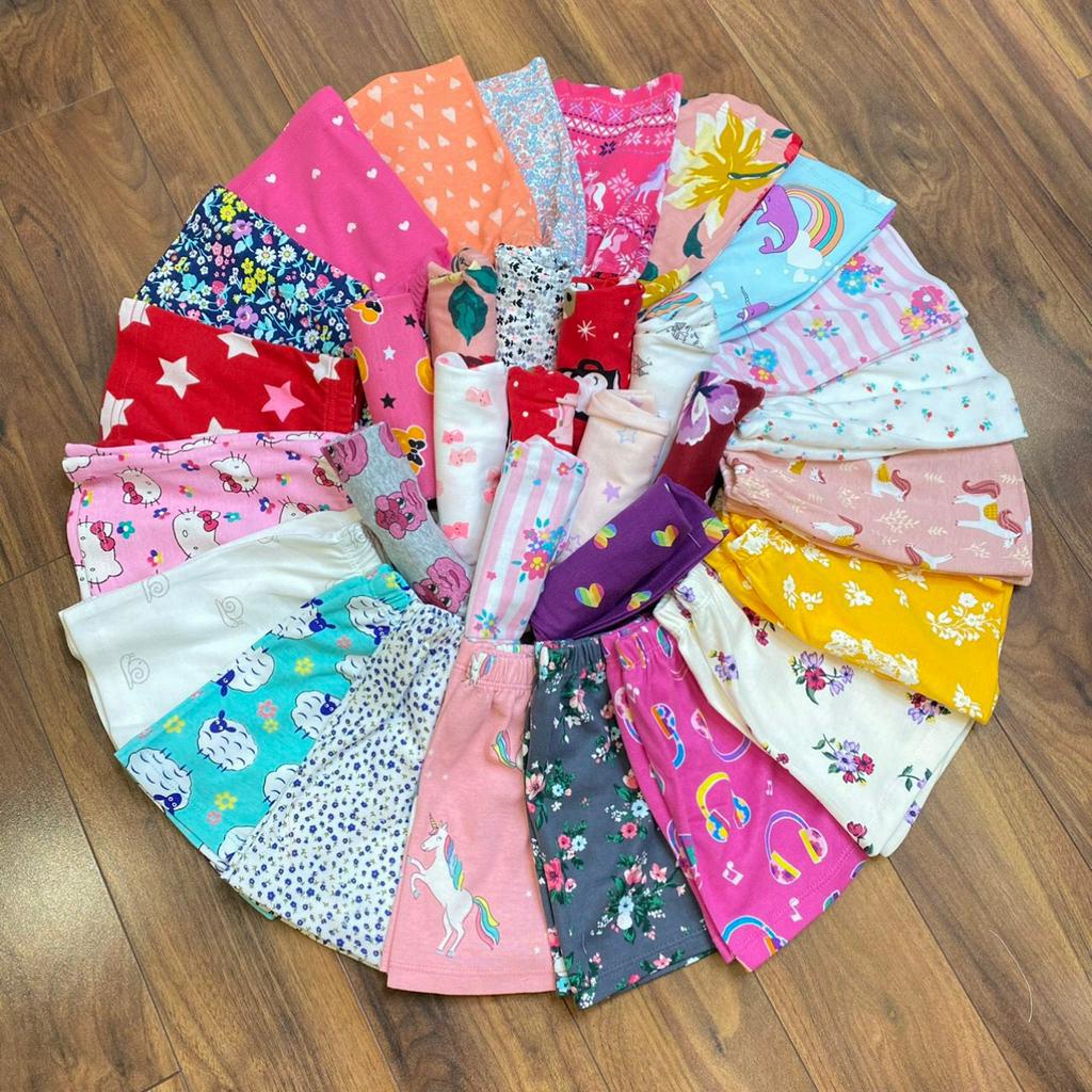 Set 10 quần đùi cotton nhiều hoạ tiết dễ thương vải mềm mát thoải mái cho bé