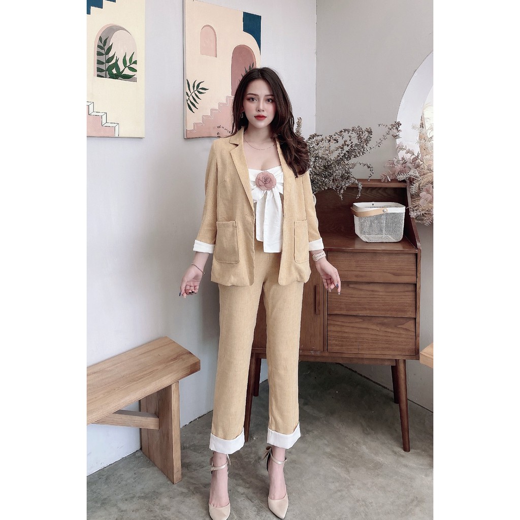 [Mã FAMALLT5 giảm 15% đơn 150k] Áo vest dài túi ốp phối tay - 20Again | BigBuy360 - bigbuy360.vn