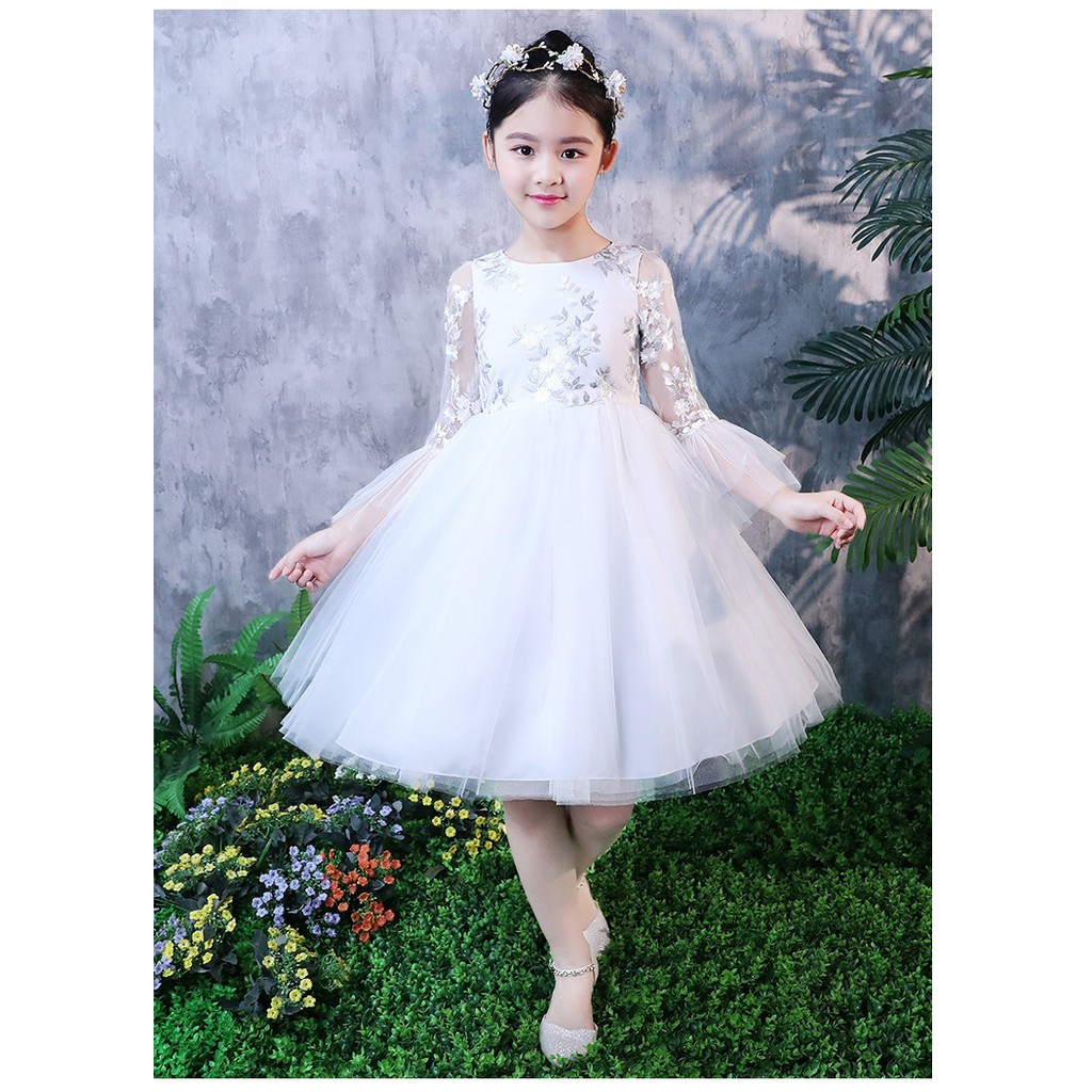 Váy Đầm Công Chúa Thêu Hoa Tay Xòe Bé Gái Size 15-35kg-HÀNG QCCC
