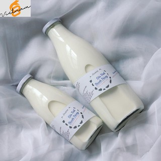 Combo 2 Chai Thủy Tinh 1000ml nắp thiếc đen Đựng Sữa, Mật Ong, Nước Trái Cây, ...