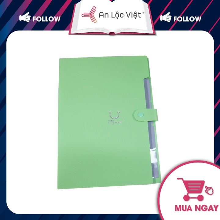 Cặp Đựng Hồ Sơ Tài Liệu 5 Ngăn A4 Hình Mặt Cười