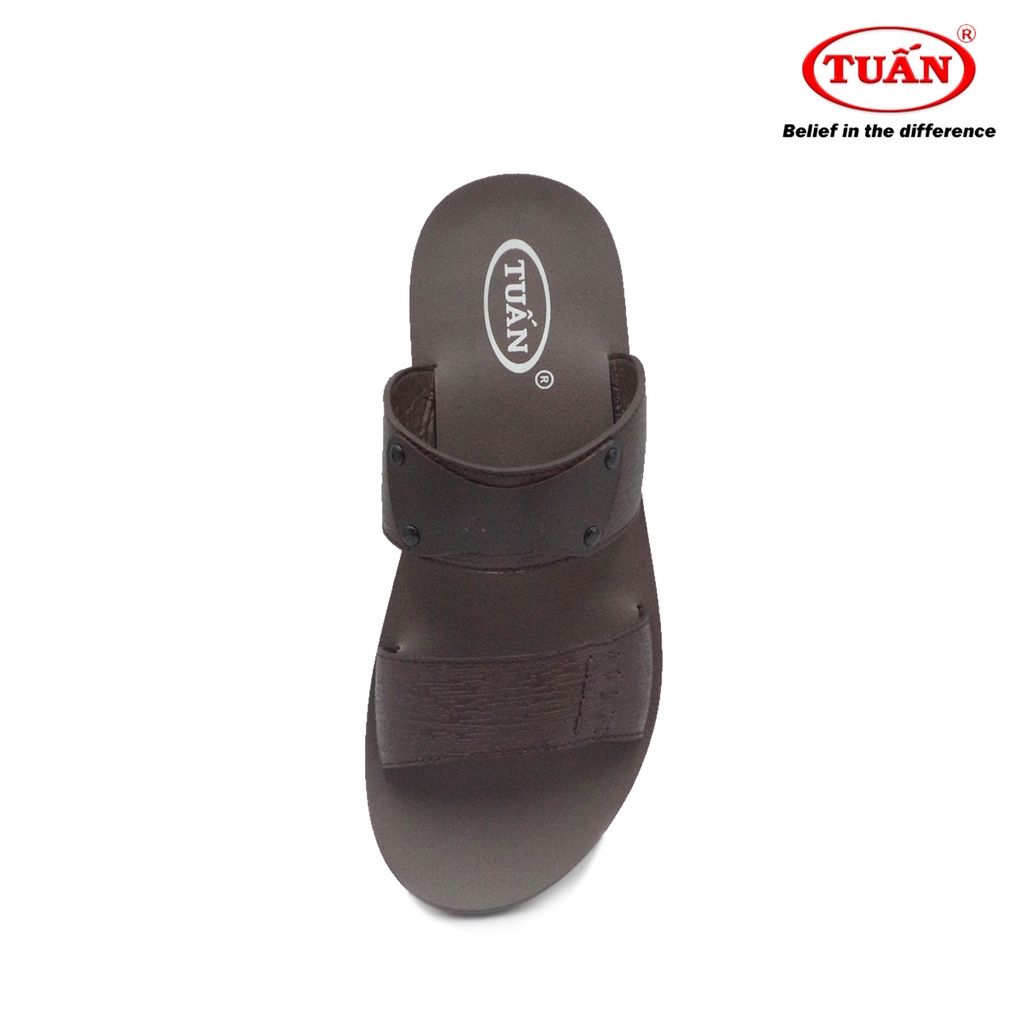 Dép nam da bò tự nhiên dép quai ngang thương hiệu Tuấn DXHU-20H