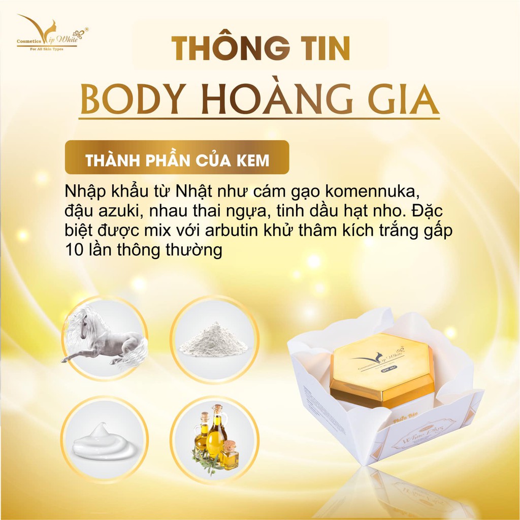 Kem Body Thượng lưu Hoàng Gia Vip White - Chính hãng