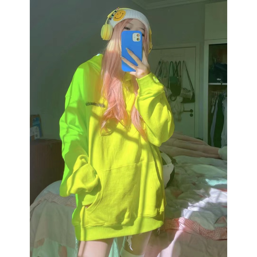 NRVP Áo hoodie nữ tay dài dáng rộng phong cách Hàn Quốc thời trang