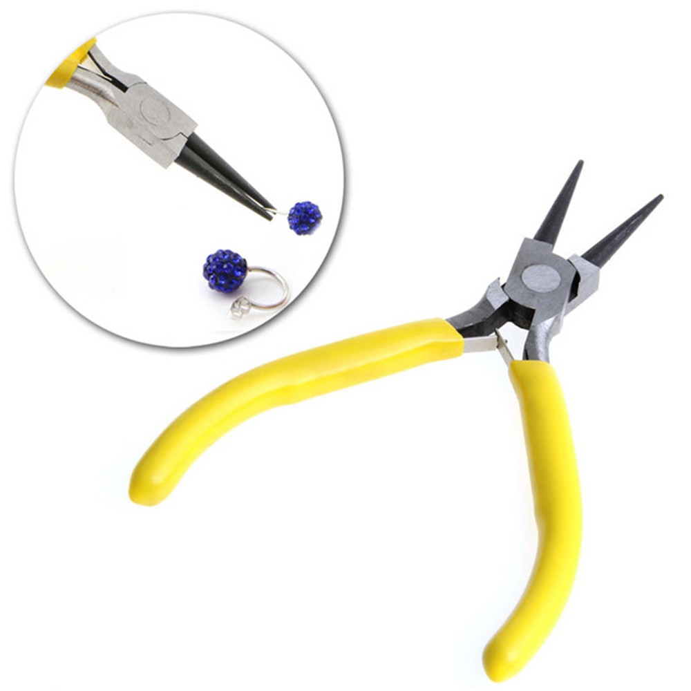 Kìm thép carbon cắt phụ kiện làm đồ trang sức thủ công DIY đầu tròn mini thiết thực nhiều màu tùy chọn